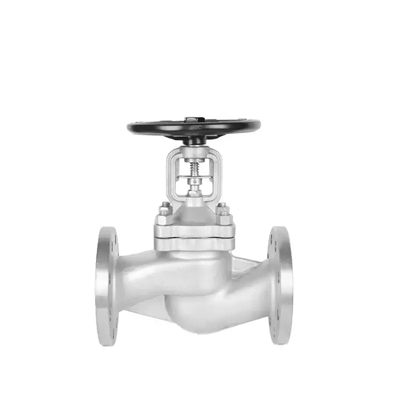 독일 표준 스테인리스 스틸 벨로우즈 글로브 밸브 – 전면 모습