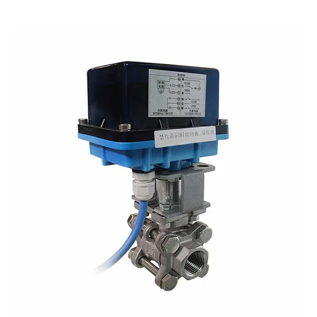 미니어처 방폭 전기 구동 3피스 볼 밸브 2