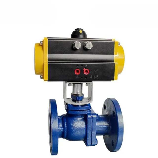 강한 내식성을 위한 공압식 플랜지 볼 밸브 내부의 PTFE 플루오린 라이닝 세부 사항