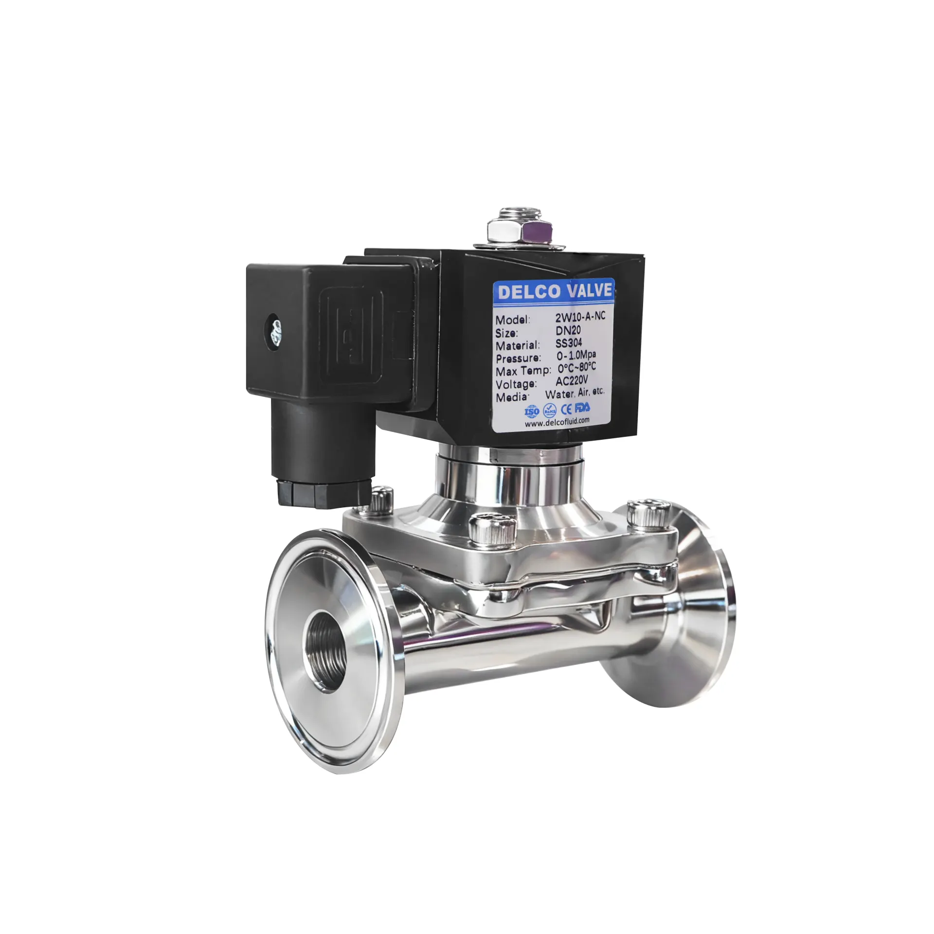 2W-10A 위생 식품 등급 다이어프램 솔레노이드 밸브 3