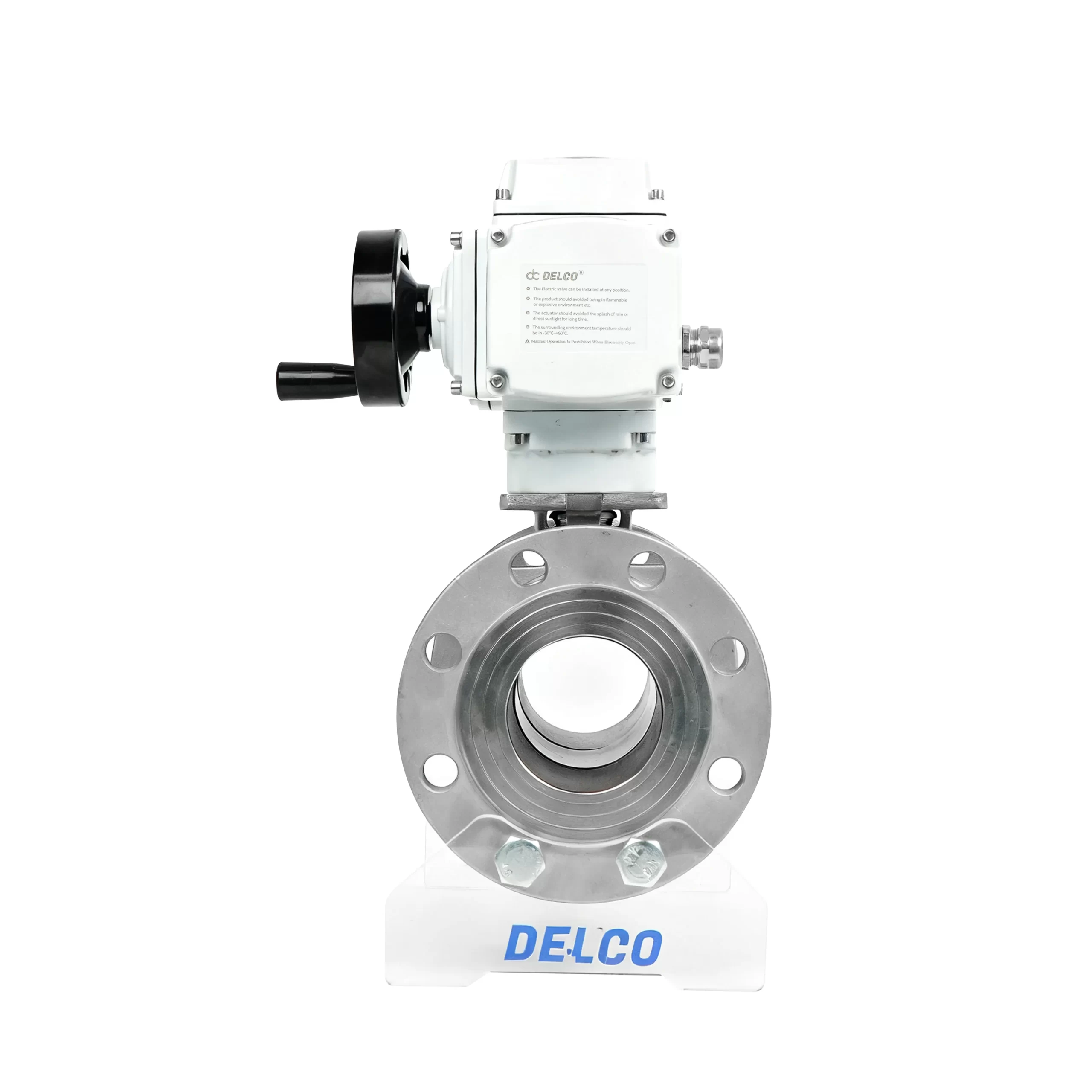 DK55-3PF 전기 3피스 스테인리스 스틸 플랜지 볼 밸브 2