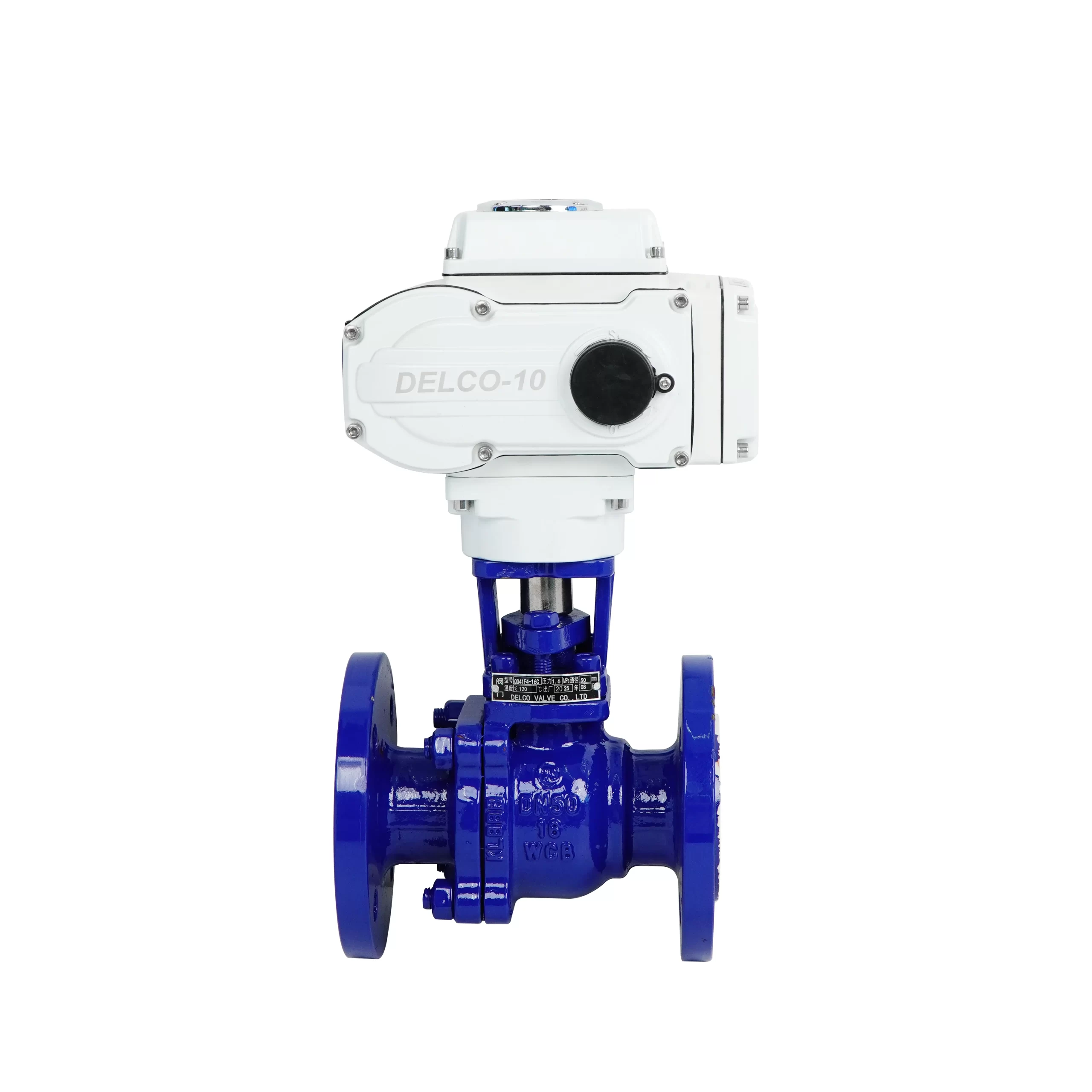 DK55-CF Electric Cast Steel Fluorine-Lined Flange Ball Valve 1