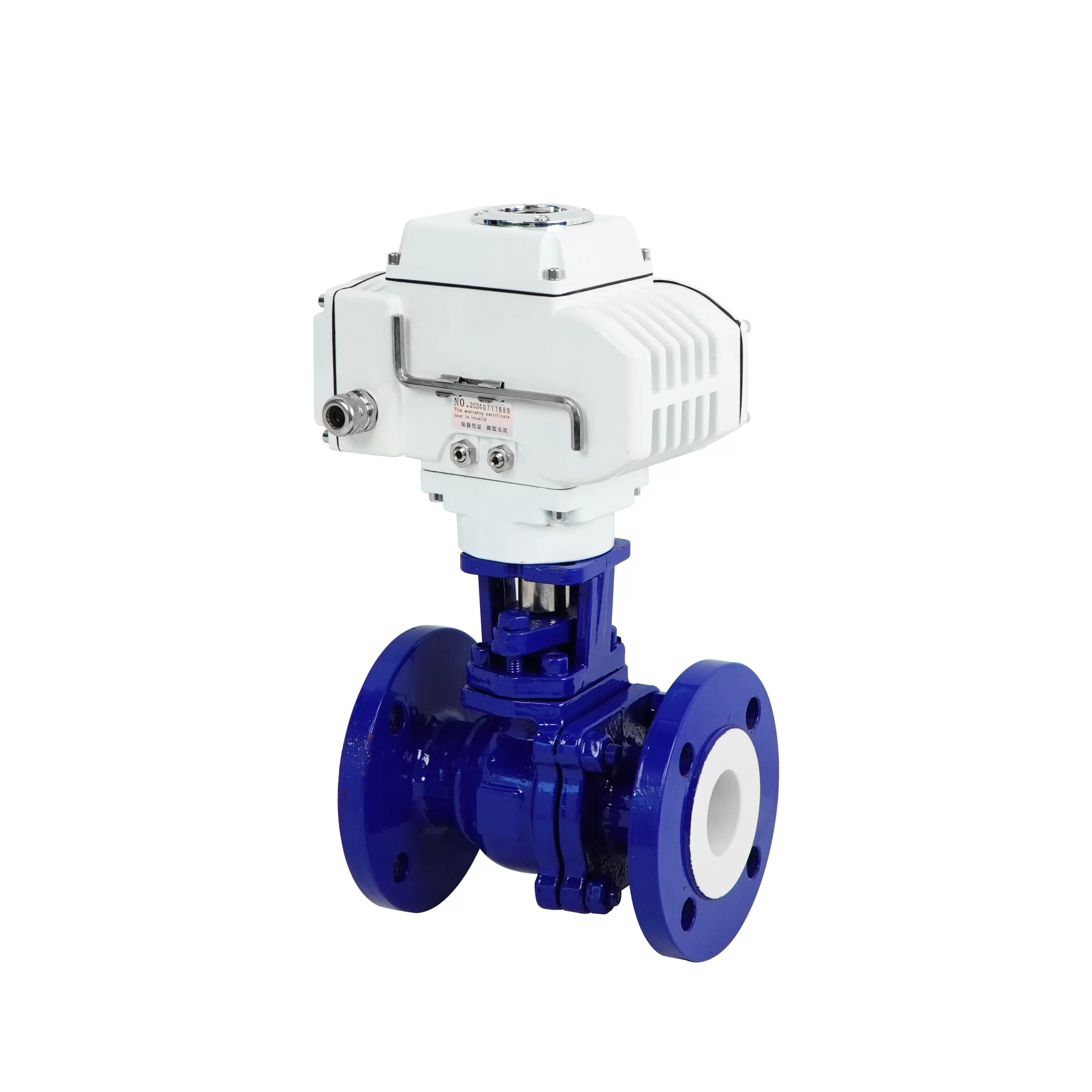 DK55-CF Electric Cast Steel Fluorine-Lined Flange Ball Valve 2