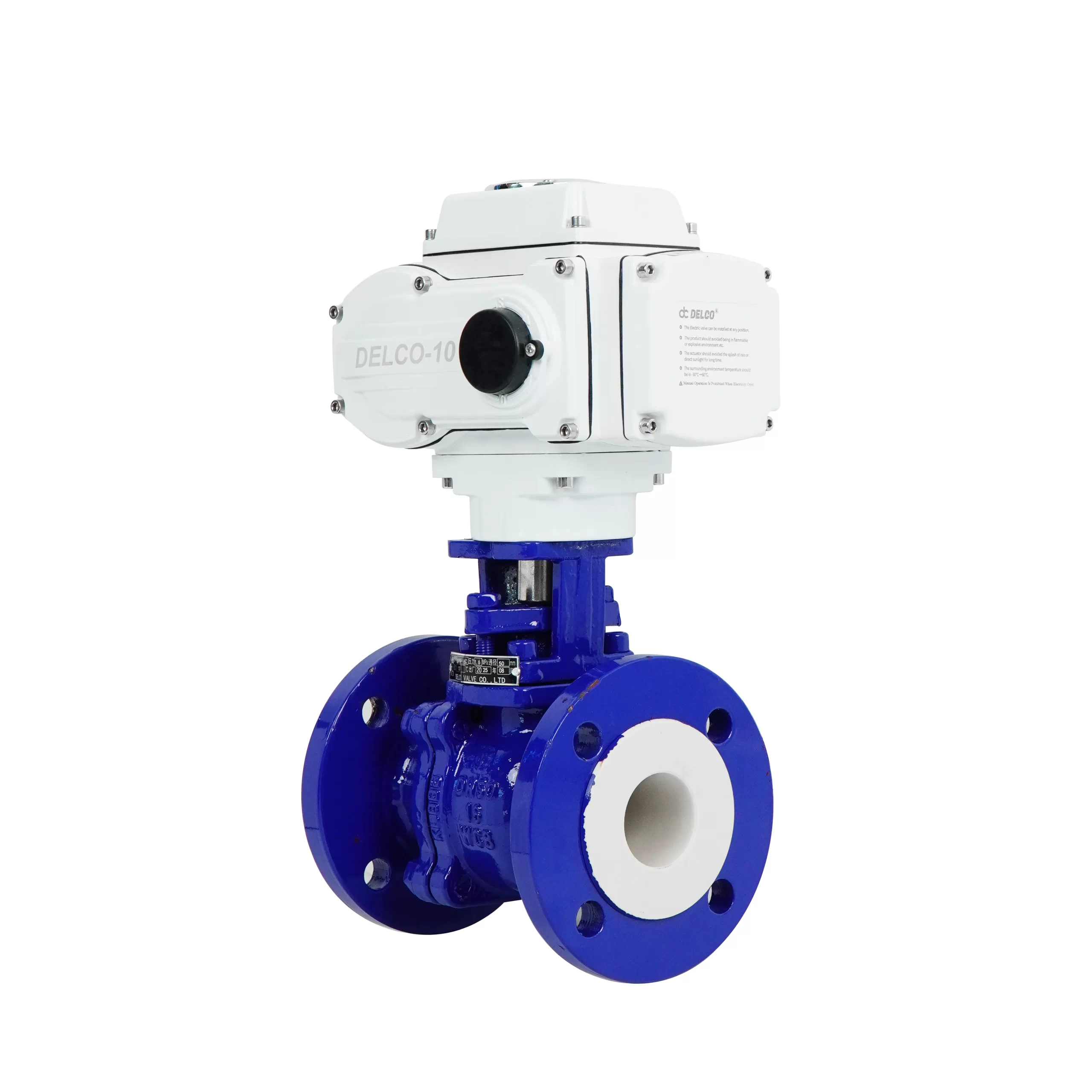 DK55-CF Electric Cast Steel Fluorine-Lined Flange Ball Valve 4
