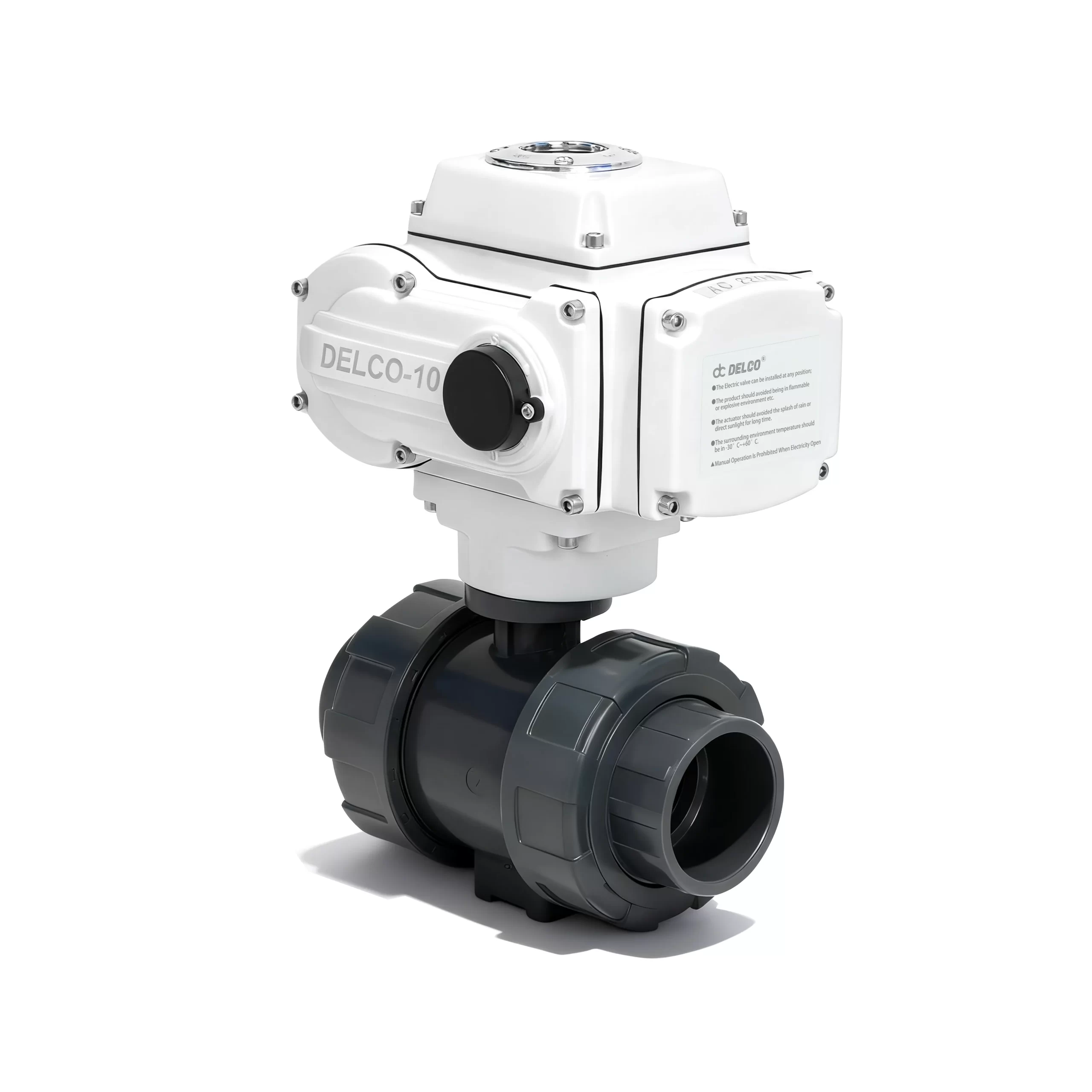 DK55-PL Electric UPVC Double Union Ball Valve 3