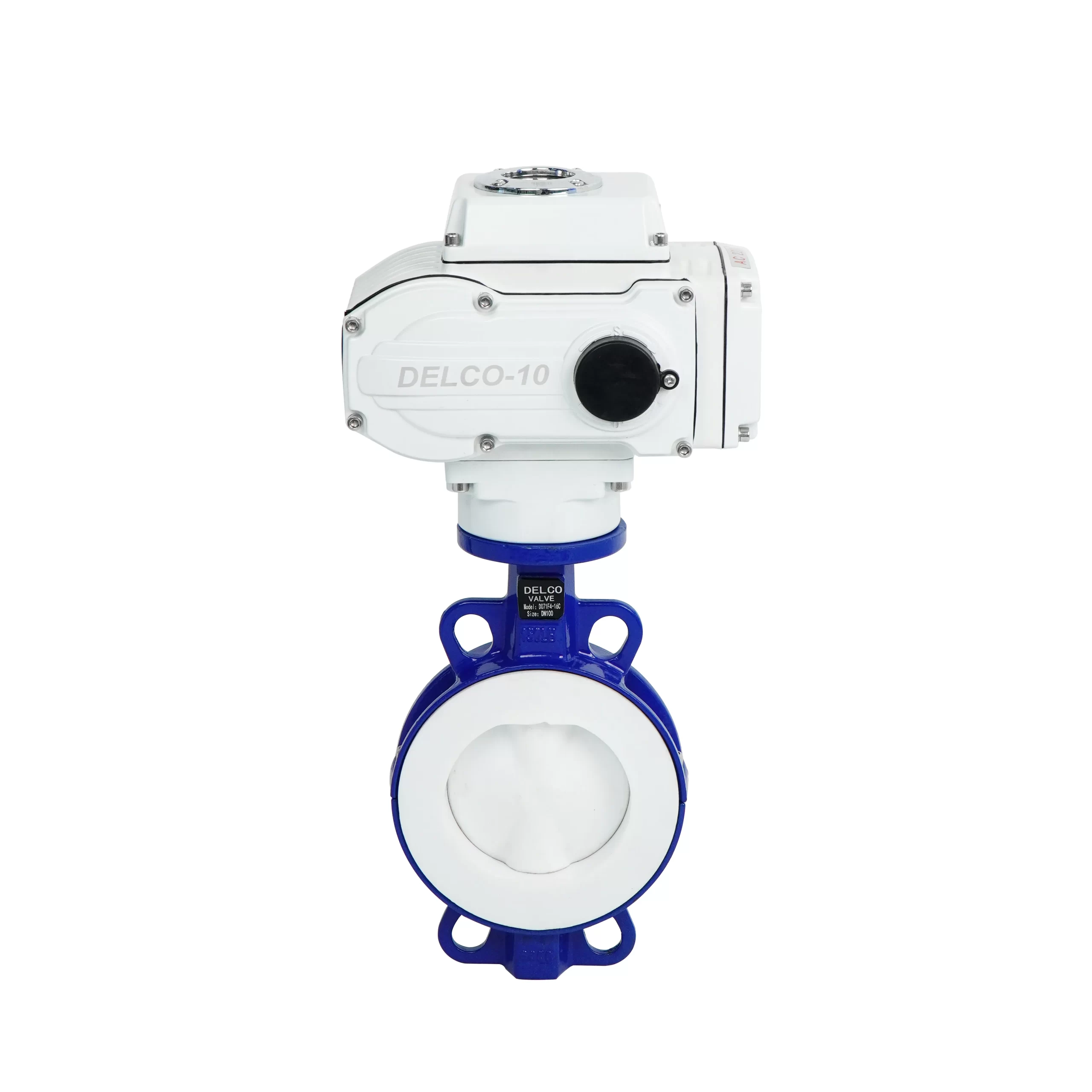 DK56-DC Electric Cast Iron Fluorine-Lined Wafer Butterfly Valve 2