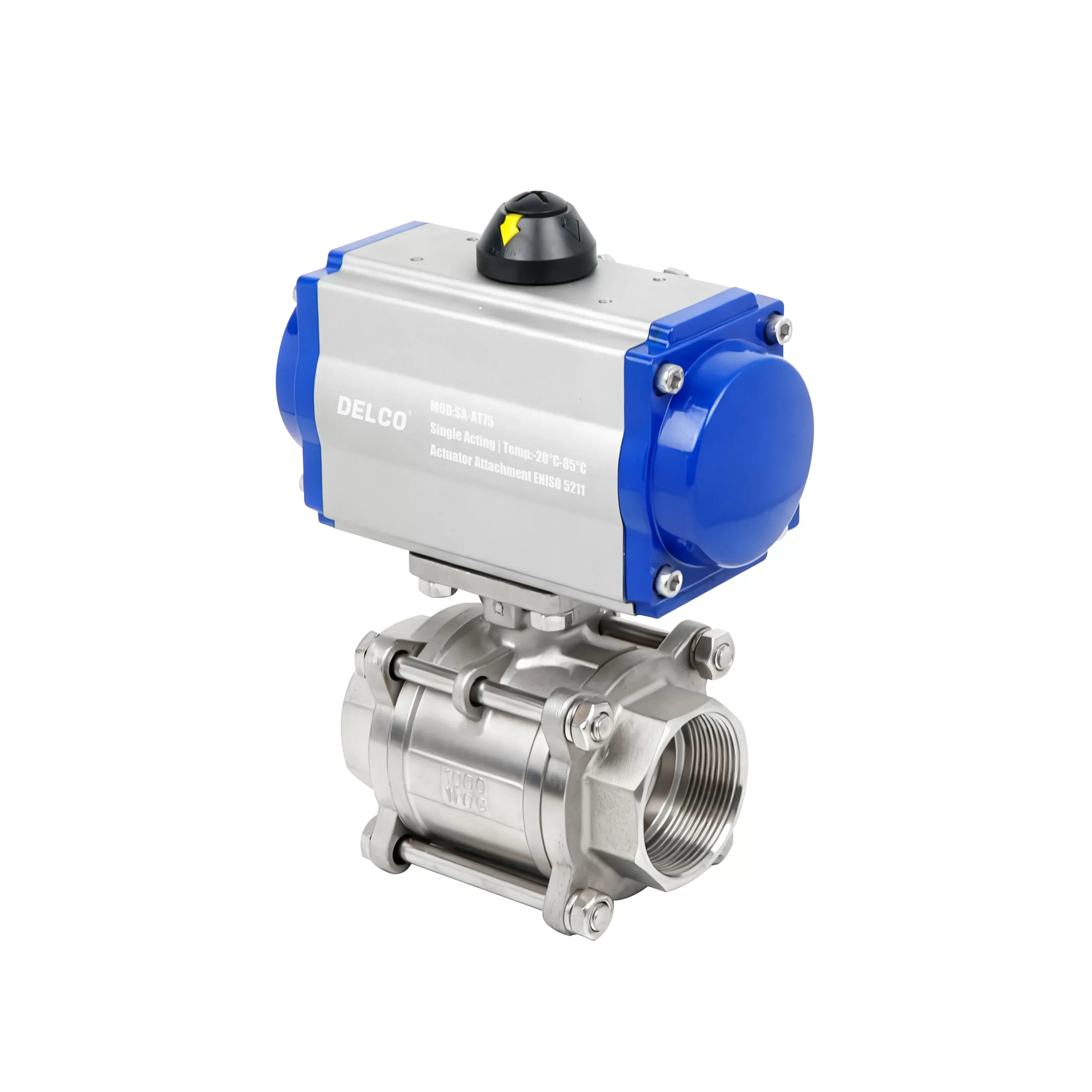 DK66-3PS Pneumatic 3-Piece Threaded Ball Valve 3