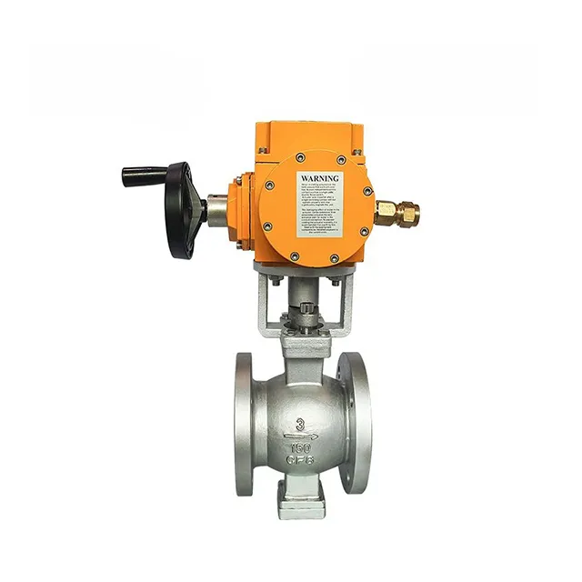 EX-DKV55-VF 전기 방폭 스테인리스 V-플랜지 볼 밸브 1