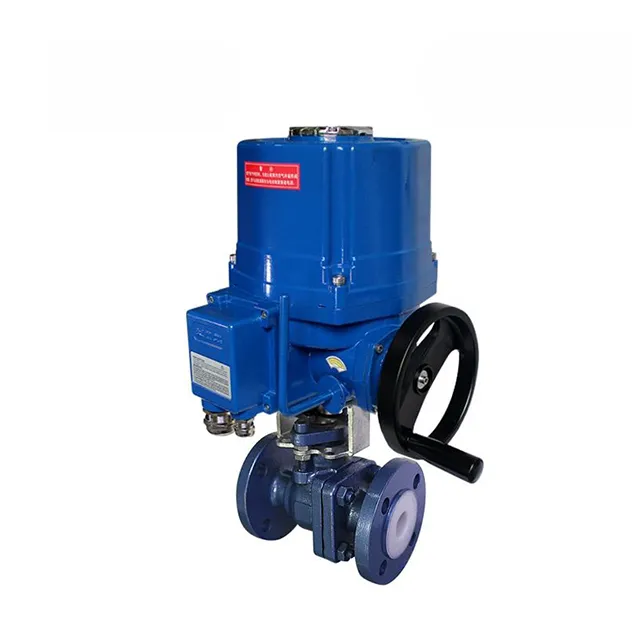 QT-DK55-CF 전기 방폭 밸브와 플루오린 라이닝 플랜지 볼 밸브 1