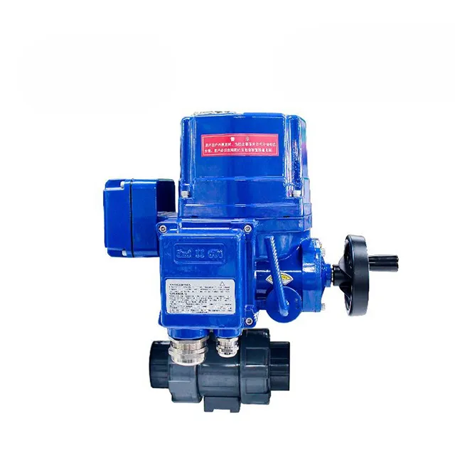 QT-DK55-PL 전기 방폭 양방향 PVC 더블 유니언 볼 밸브 3