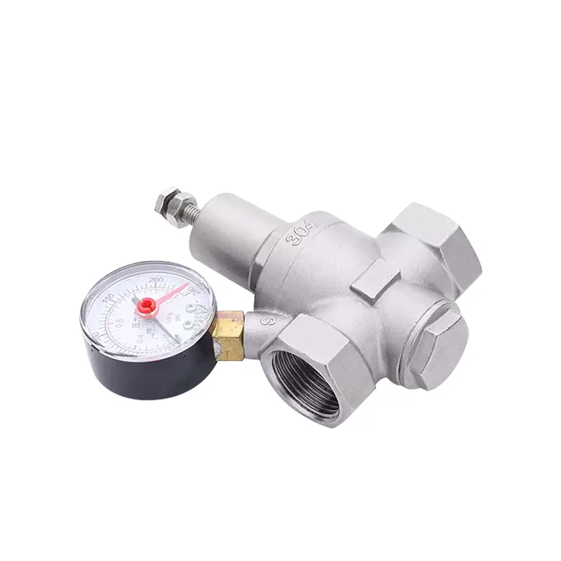 Stainless Steel Pressure Reducing Valve with Gauge2