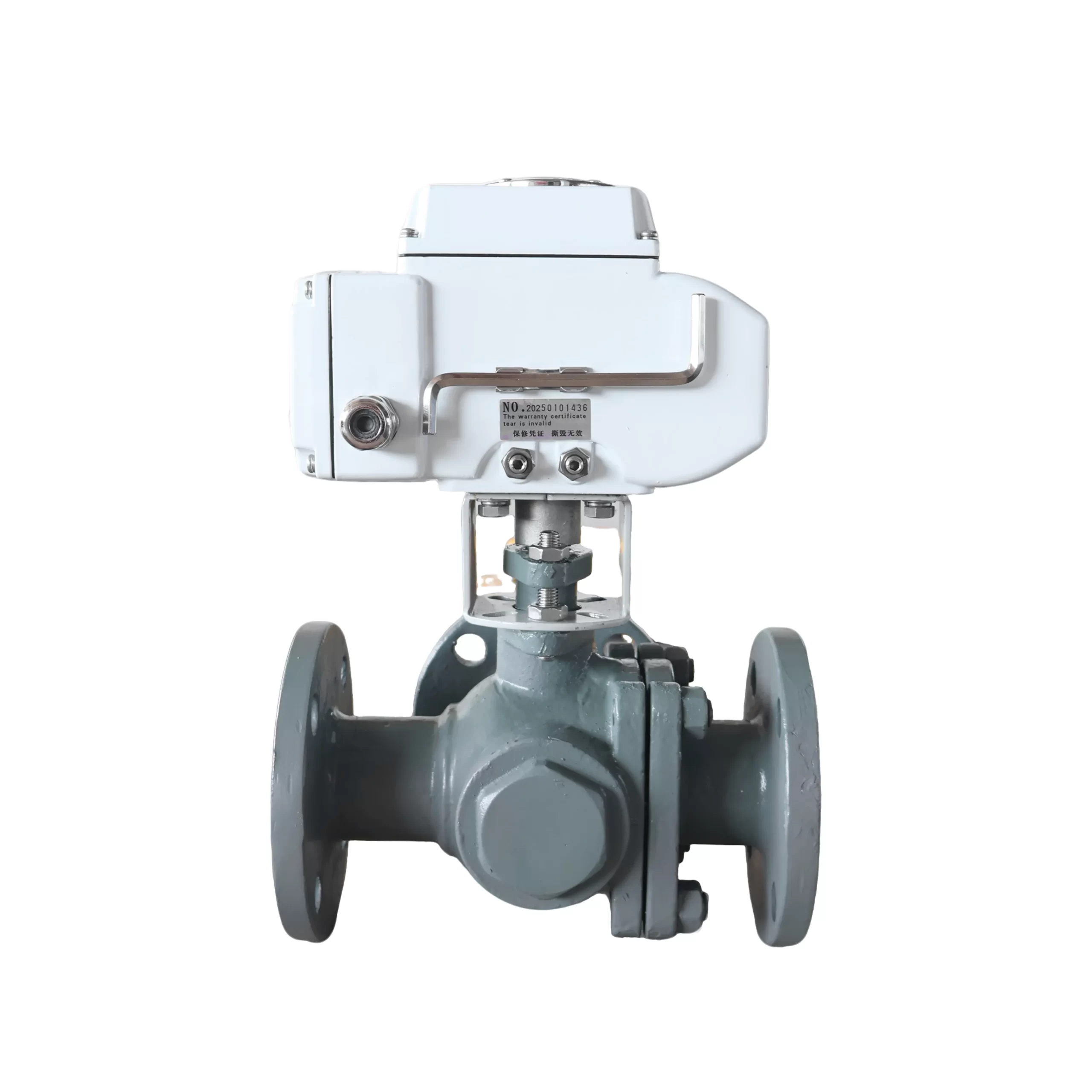 DK55-TFC Electric Three-Way Cast Steel Flange Ball Valve 5