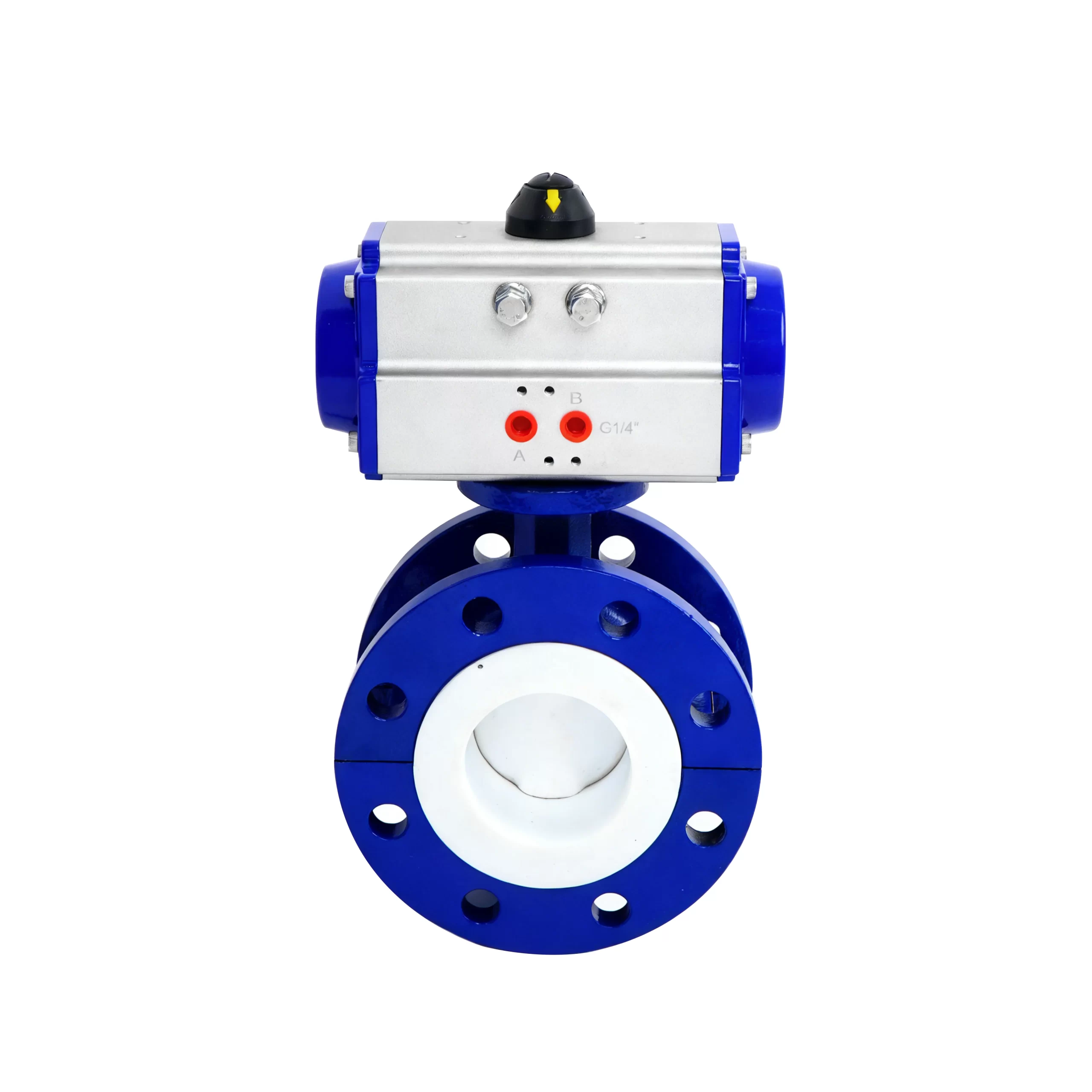 DK67-DCF Pneumatic Fluorine-Lined Flanged Butterfly Valve 1