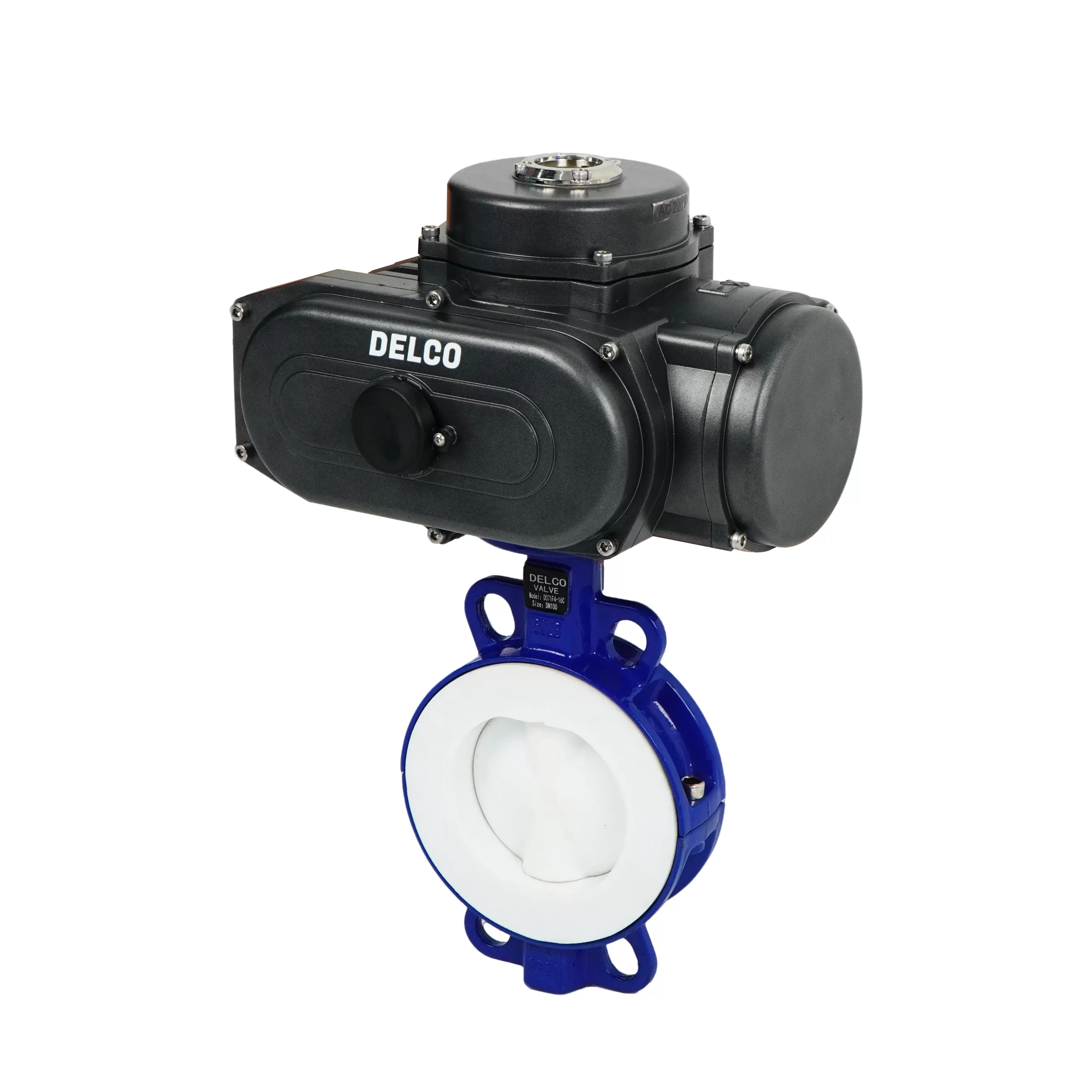 IP67-DK56-DC Electric Cast Iron Laminated Fluorine Butterfly Valve 6