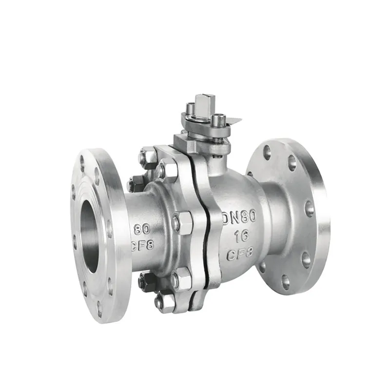 Manual Stainless Steel Ball Valve, Worm Gear, 2-Piece Flanged 3