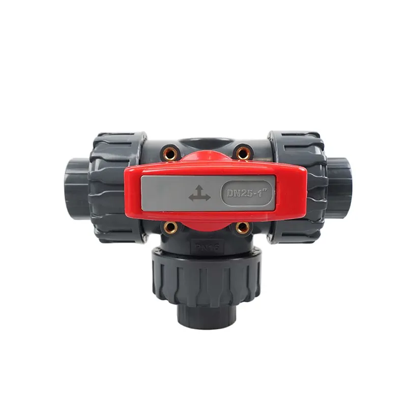Manual three-way plastic UPVC ball valve 3