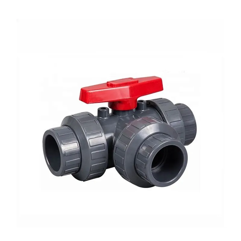Manual three-way plastic UPVC ball valve 5